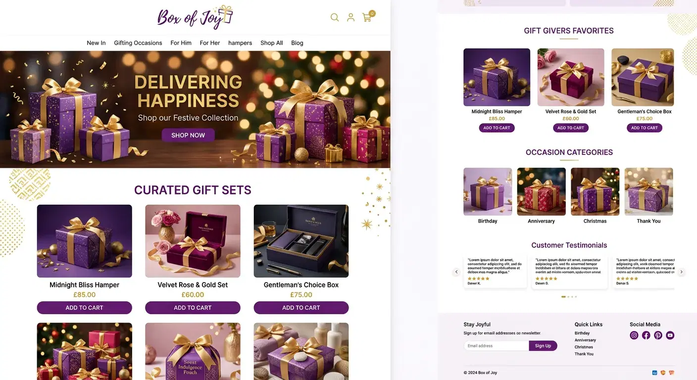 Box of Joy: Gift Store demo store built with BharatGo