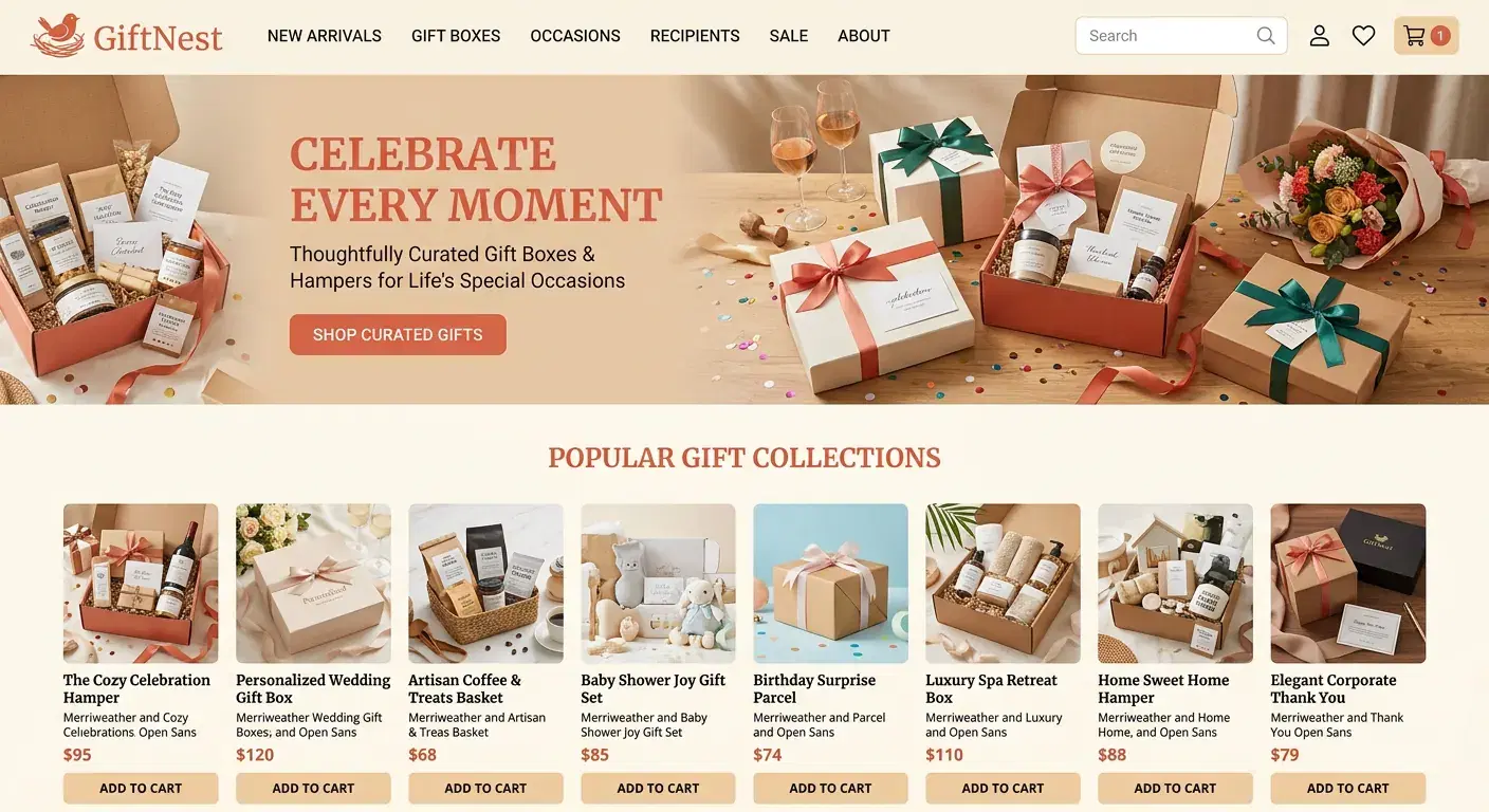 GiftNest: Gift Store demo store built with BharatGo
