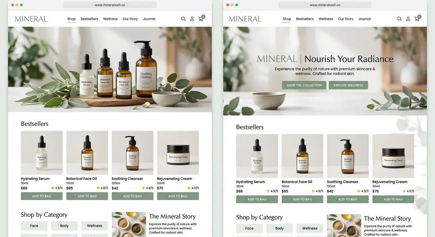 Mineral: Health & Wellness demo store built with BharatGo