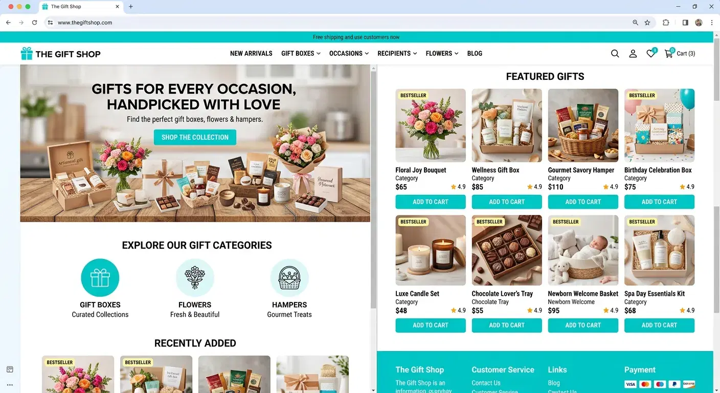 The Gift Shop: Gift Store demo store built with BharatGo