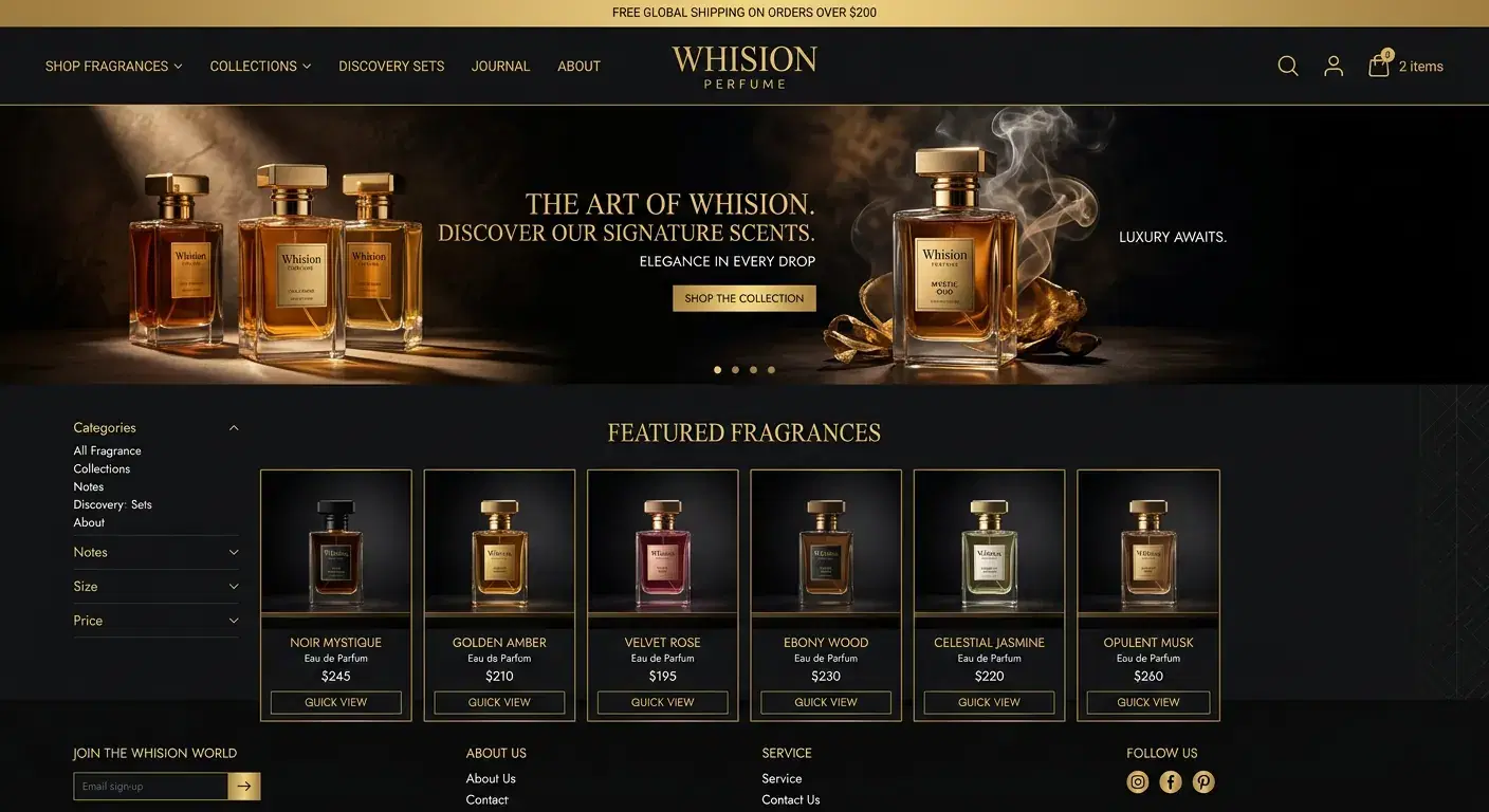 Whision Perfume: Perfume Store demo store built with BharatGo